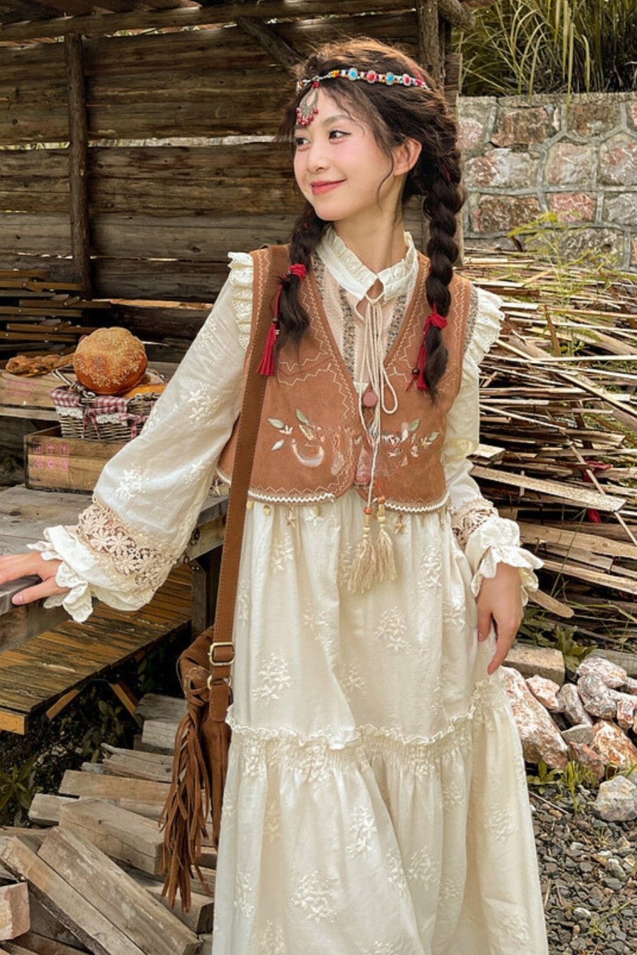 Resort Bohemian Tassel Vest Dress Set-Up