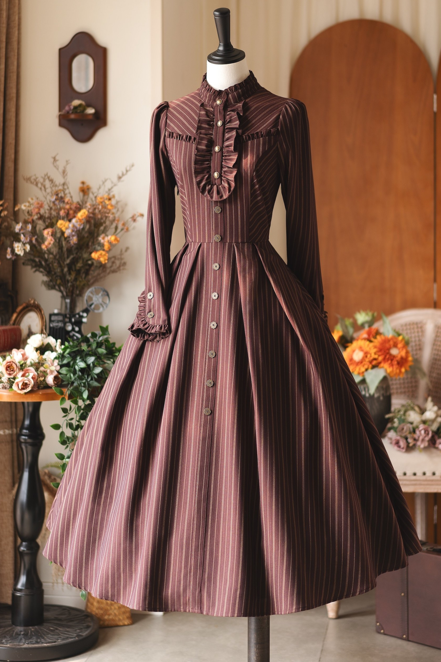 Forest Stripe Retro Lolita Dress