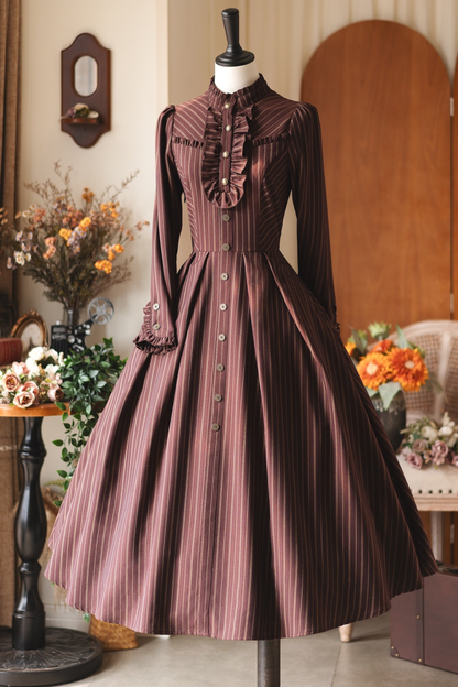 Forest Stripe Retro Lolita Dress