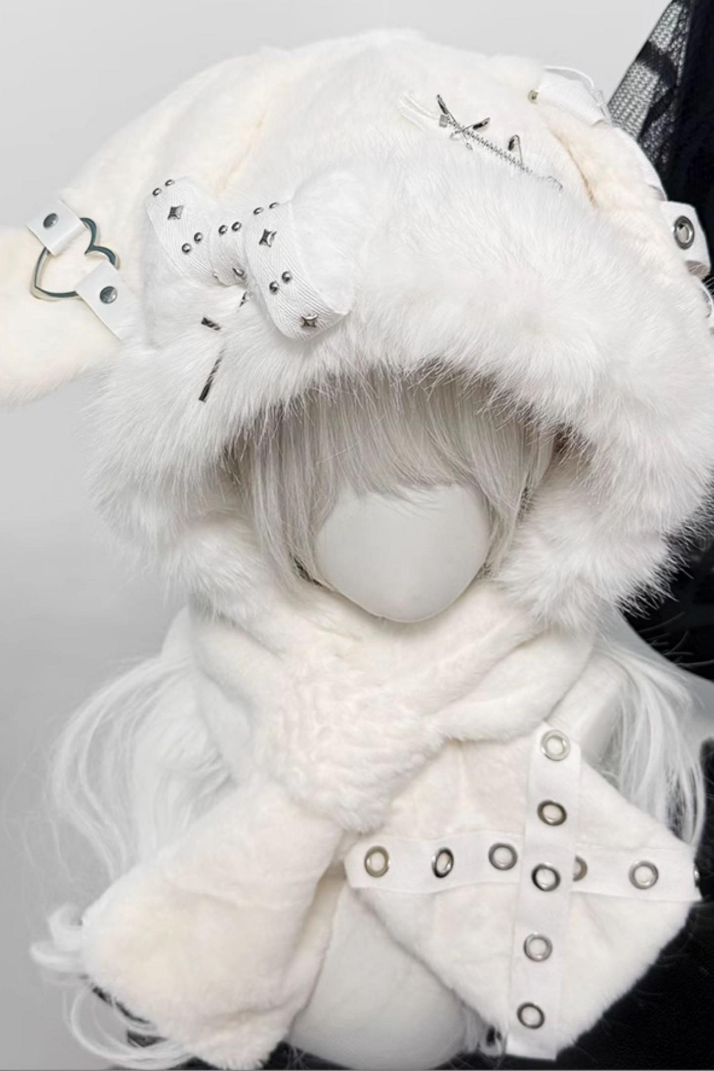 Chapeau subculture oreilles de lapin en boa