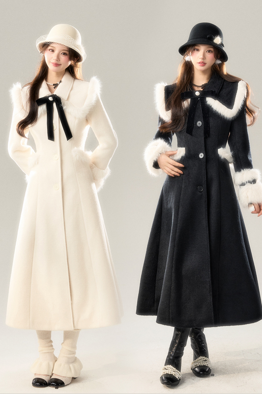 Big Fur Collar Long Coat