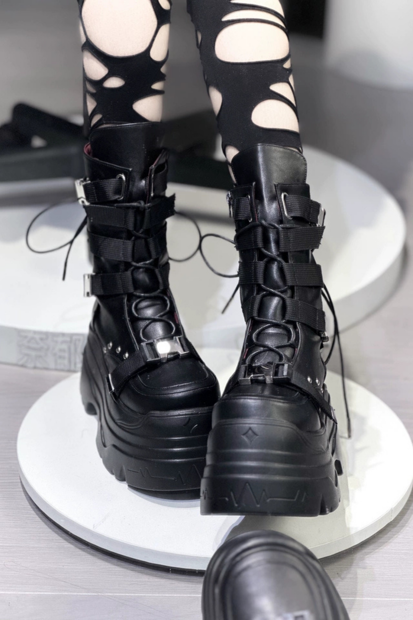 Cyber Academy Subculture Thick Soled Boots