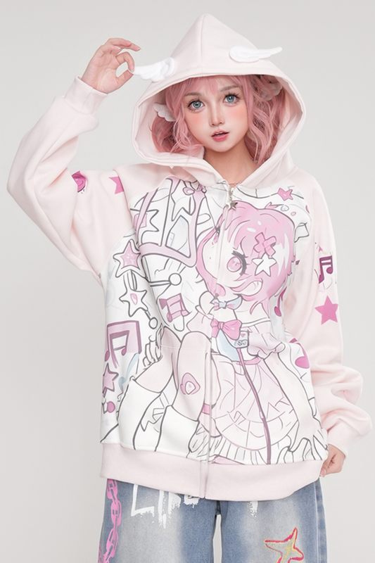 Lace Animated Hooded Jacket