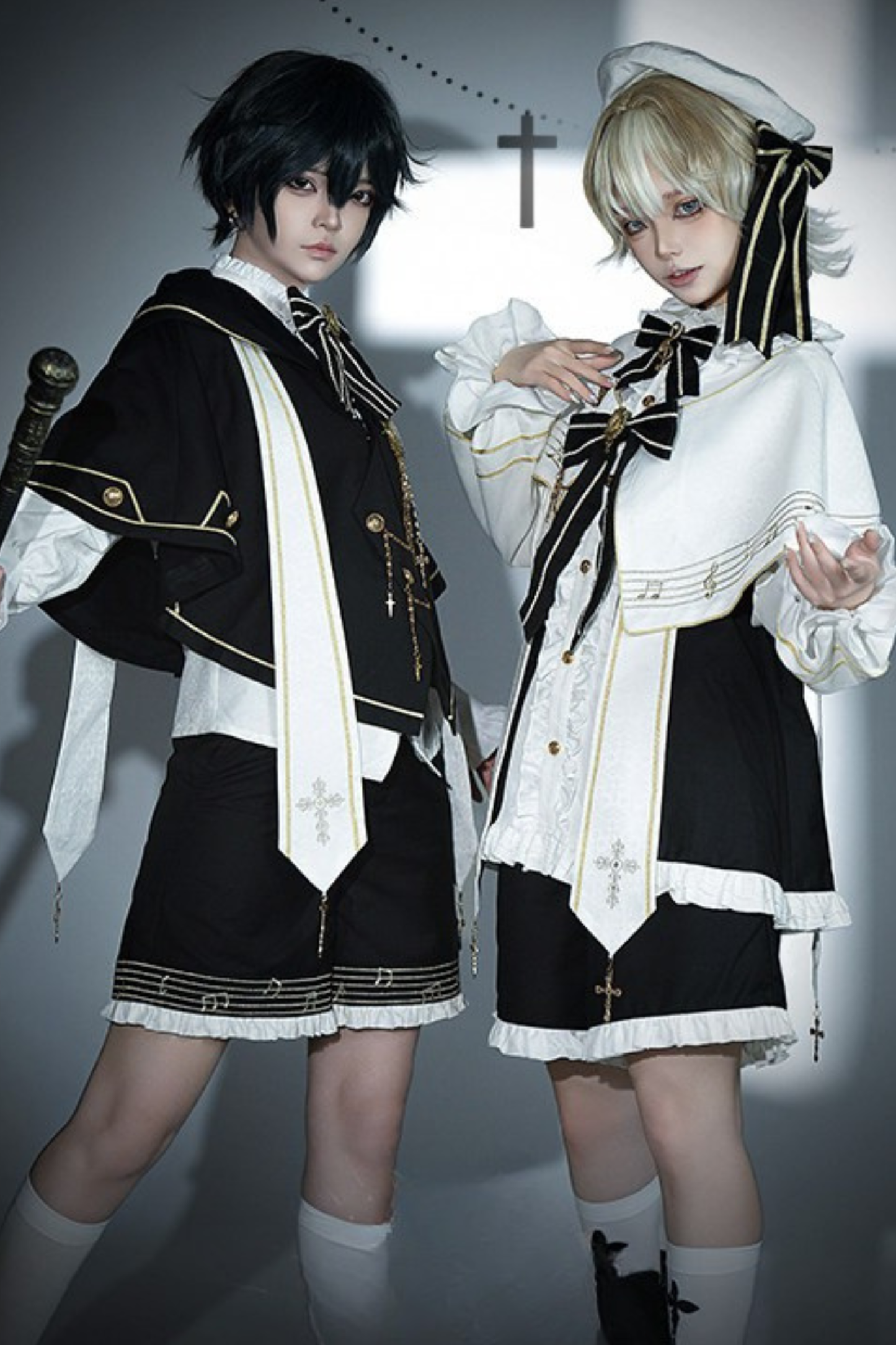 Gothic Cross Monochrome Prince Set + Beret