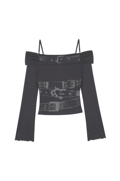 ドラッグシスターオフショルダートップス