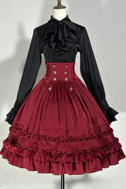 Classic Shirt + Frilled Retro Lolita Skirt