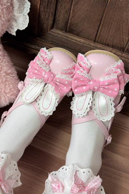 Sheep Puff Polka Dot Shoes