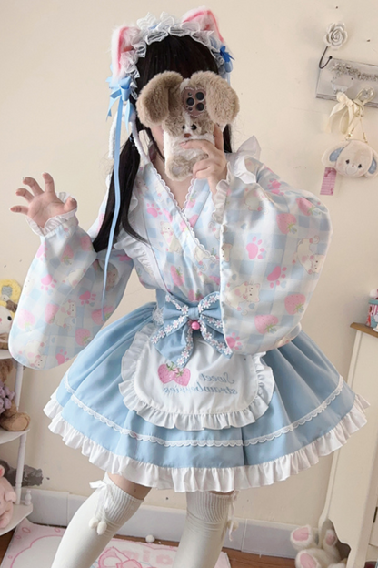 [Reservation Product] Strawberry Retro Cafe Japanese Style Lolita Dress