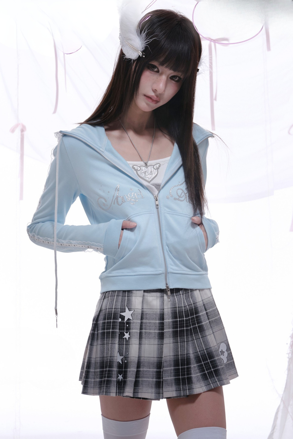 Angel Stone Logo Y2K Hoodie