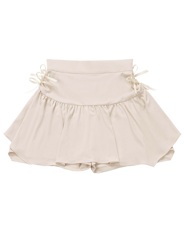 ガーリーセットアップパフスリーブクロスリボントップス＋フラワーキャミソール＋スカート