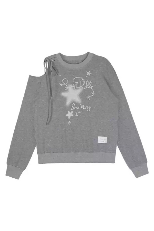 Star Ribbon Cut Sweatshirt