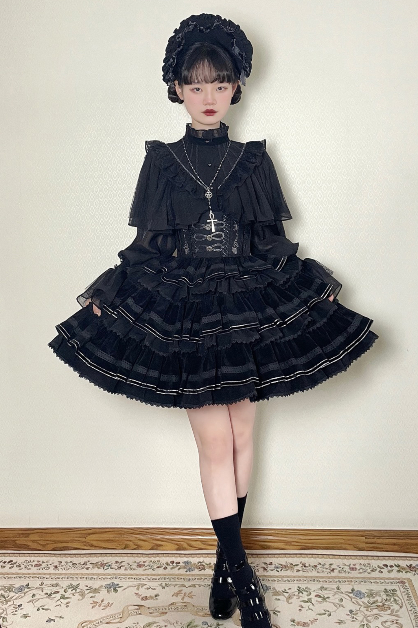 【予約商品】ロリータシャツ+フィッシュボーンスカート