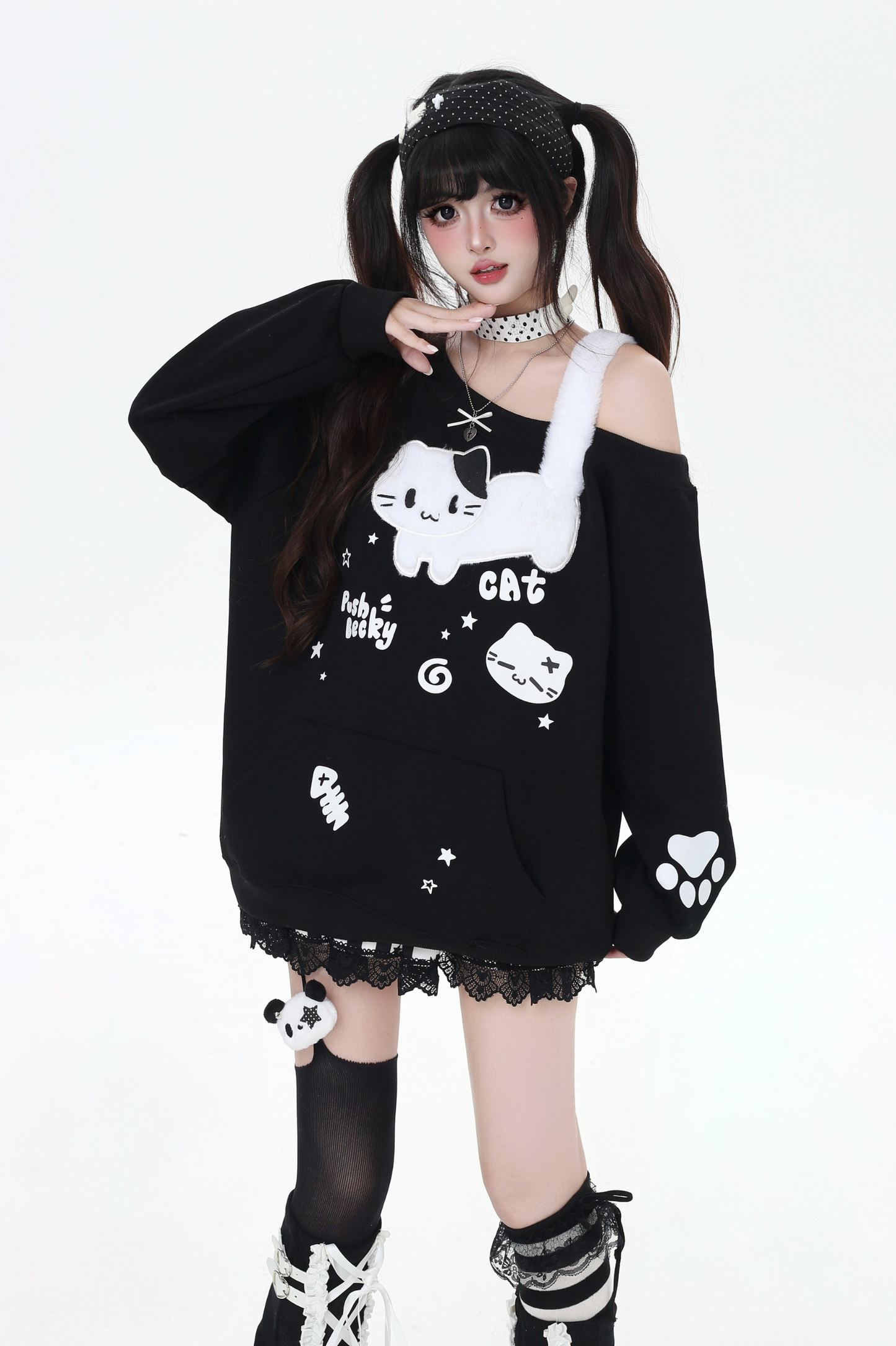 キャットワンショルダートップス