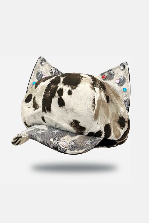 Leopard Rhinestone Beret