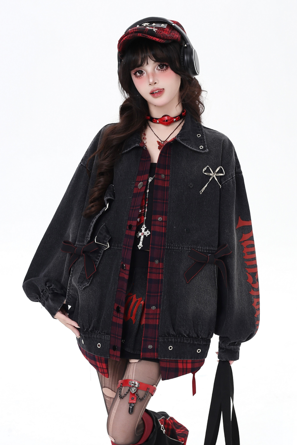 Dark Check Over Jacket