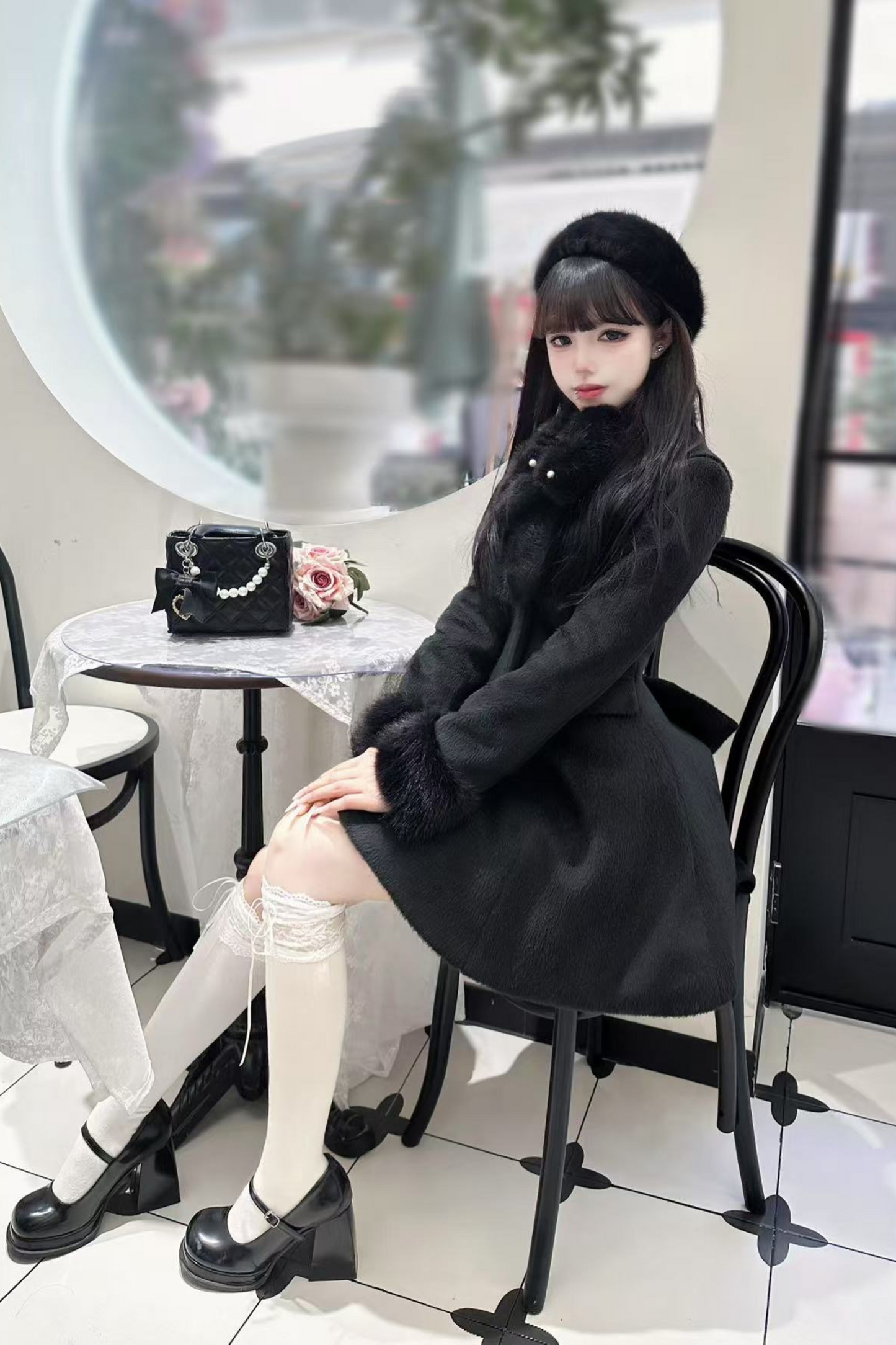 Sweet Imitation Fox Fur Girl Coat