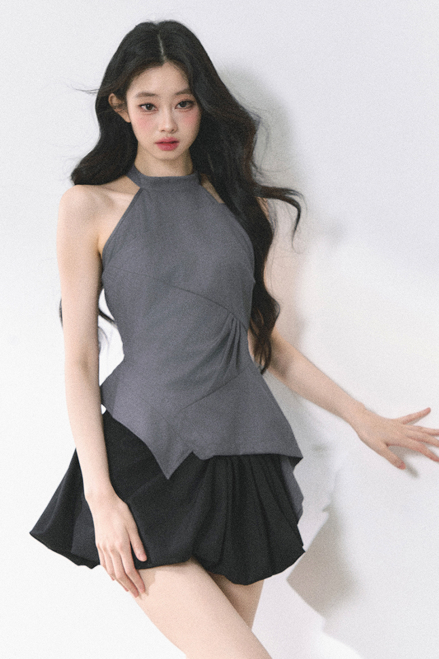 フレンチホットティーホルターネックトップス