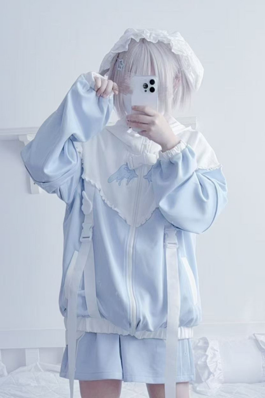 アクア天使サブカルチャーフードジャケット+パンツ+レッグカバー