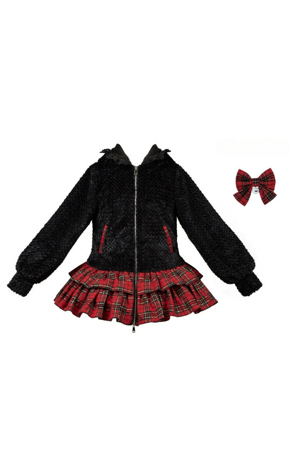 【予約商品】スイートクールプラスベルベットキャットフードジャンパーワンピース