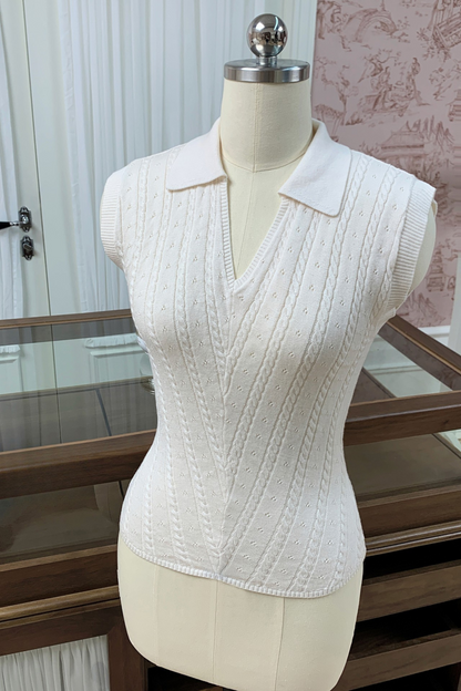 Polo Neck Sleeveless Top