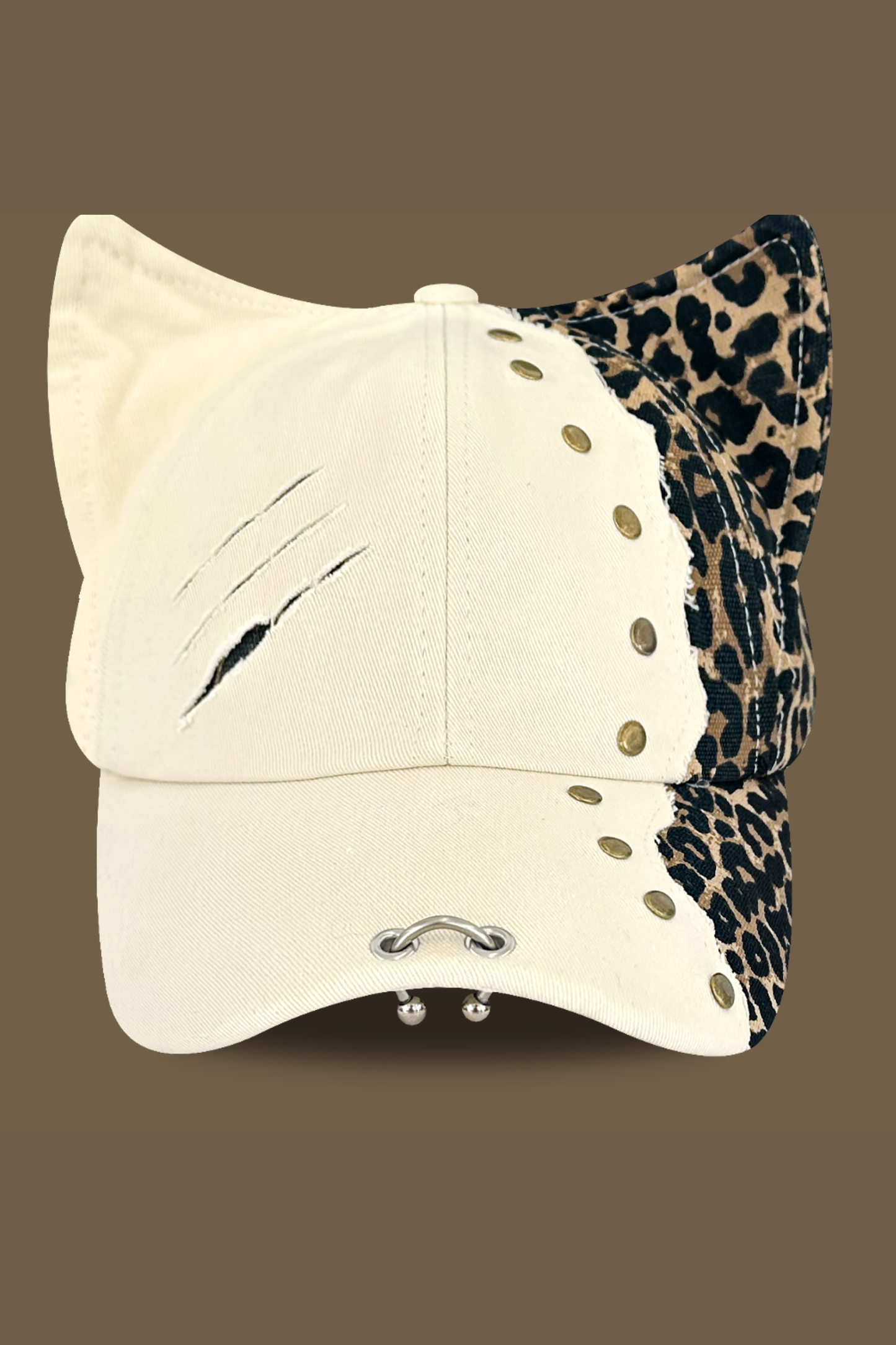 Leopard Print Cat Ear Cap