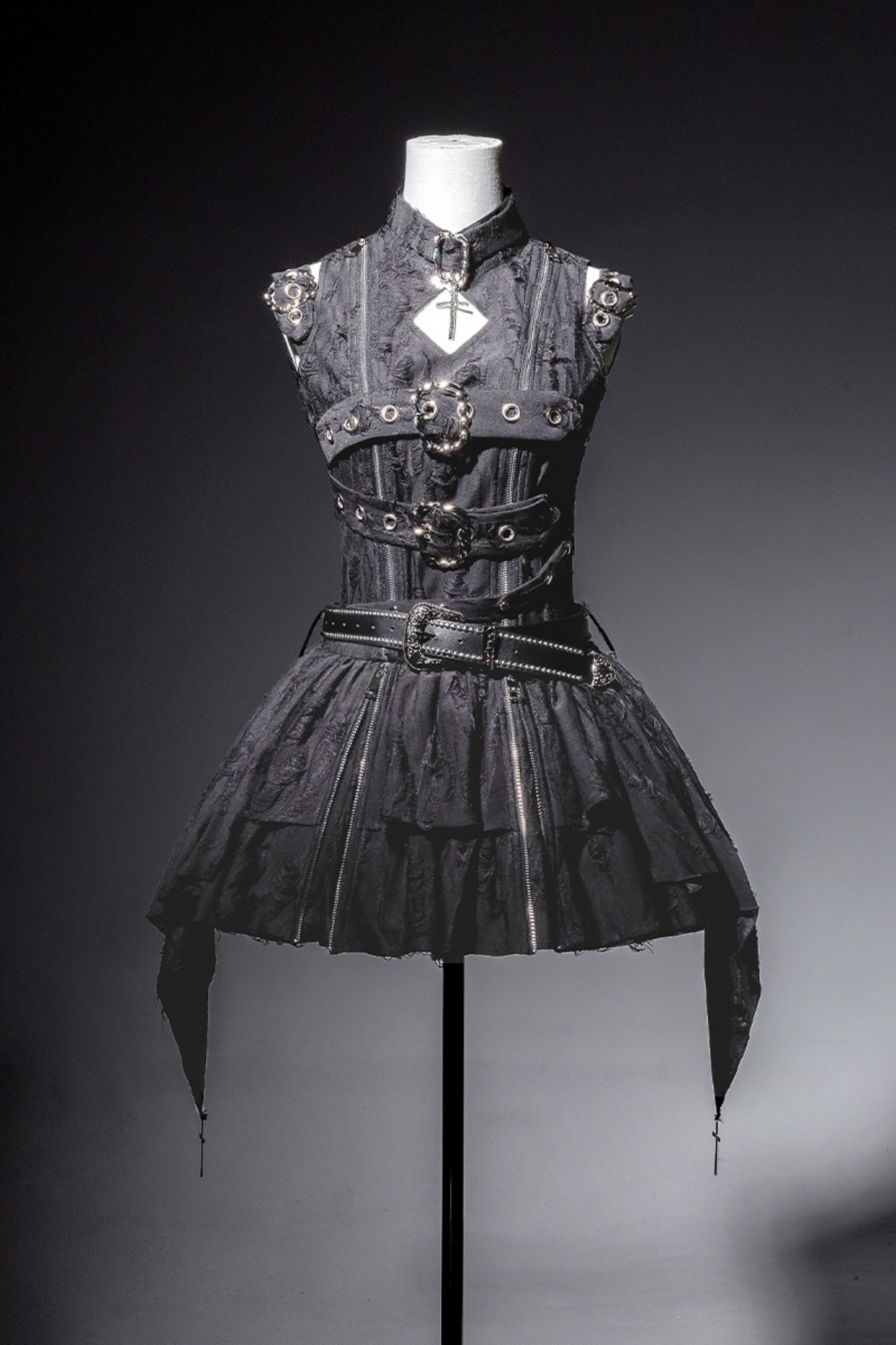 [Reservations] Dark Gothic Style Sleeveless Dress + Belt