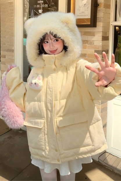 スイートイエローキャットフードジャケット