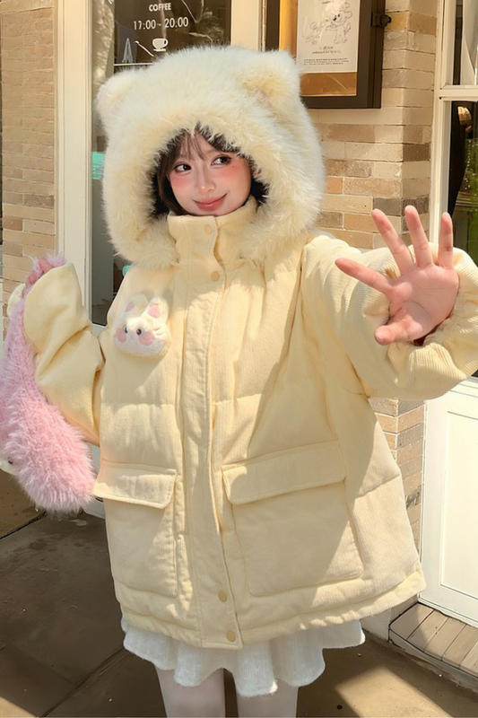 スイートイエローキャットフードジャケット