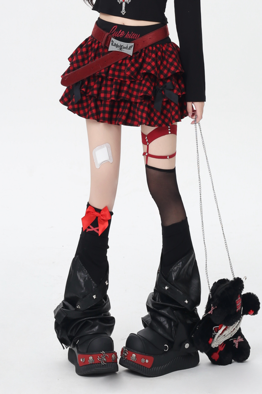 ロゴチェッカースカート