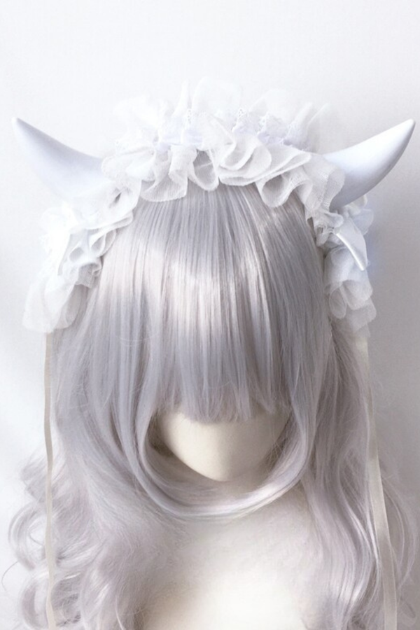 デビルホーンレースロリータヘッドバンド