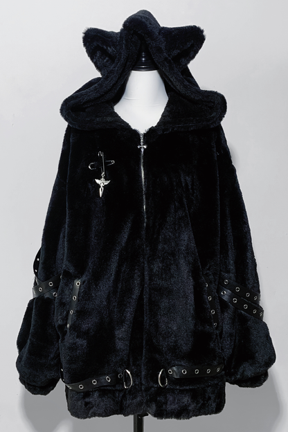 ナイトファー猫耳アウター