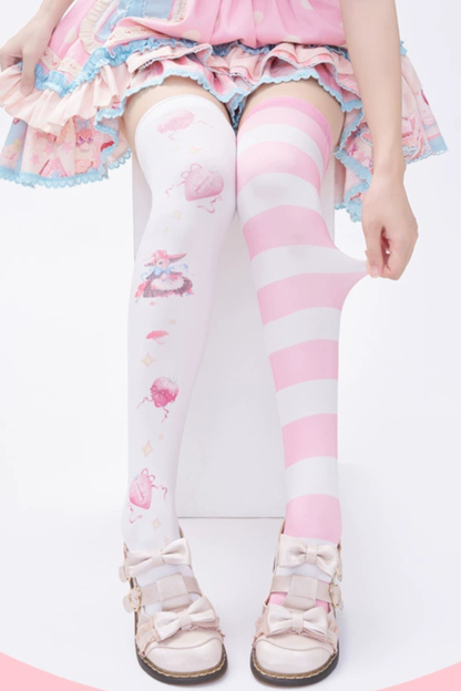 ロリータオーバーザニーアシメニーハイソックス