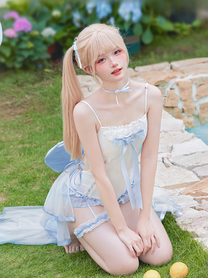 [May 10 reservation deadline] Lace-up Big Ribbon Fairy Swimwear