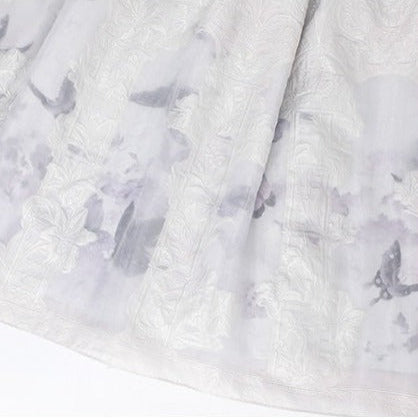【9月8日予約締切】Black x Purple / White x Purple Lily Embroidery Stained Glass China Lolita Elegant Bow JKS Dress