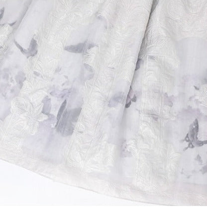 【9月8日予約締切】Black x Purple / White x Purple Lily Embroidery Stained Glass China Lolita Elegant Bow JKS Dress