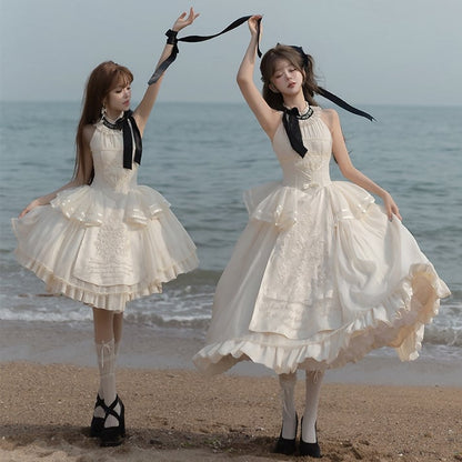 [Pre-order Deadline: May 29] Romantic Embroidered Ribbon Lolita Corset Tulle Dress