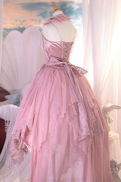 [Reservierungsschluss 1. Juni] Dunkelblau/Pink/Dunkelpetrol Atlantis Dark-Fantasy-Lolita Sternen-Korsett asymmetrisches Bustier-JKS-Kleid