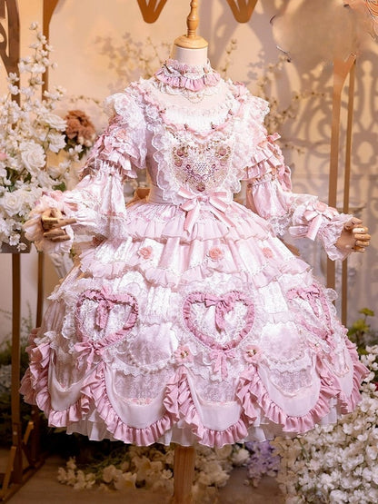 【2月22日予約締切】アンティークベリーローズロマンティックファンタジーロリータショートドレス