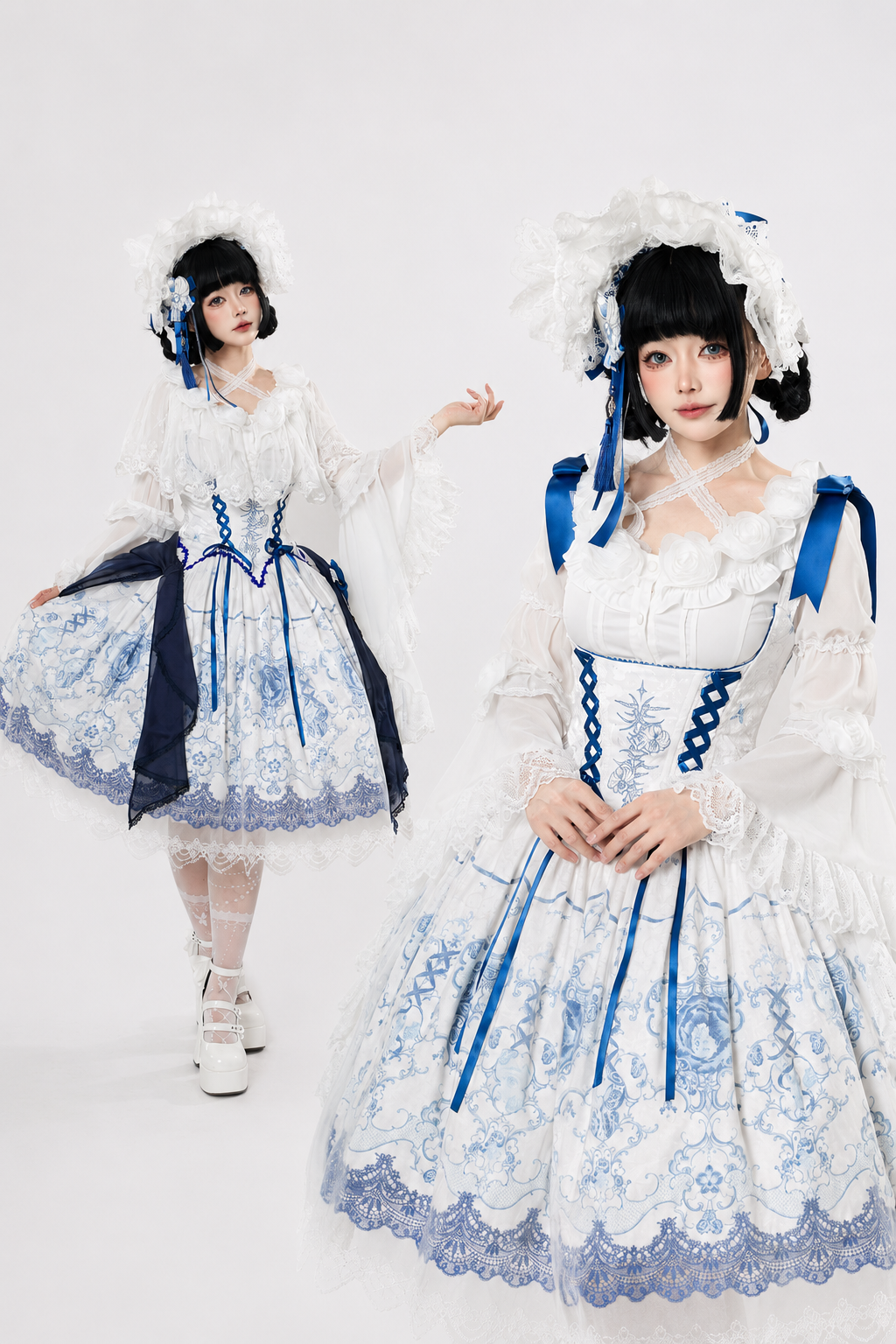 Blue and White Porcelain Lolita Dress