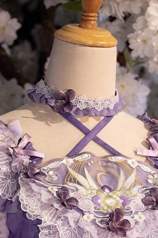 【6月28日予約締切】ピンク×グリーン/レッド/パープル/グリーンフローラルスイートロリータシリーズアクセサリー（チョーカー・フラワーベールヘッドドレス・ヘアクリップ・リストカフス）