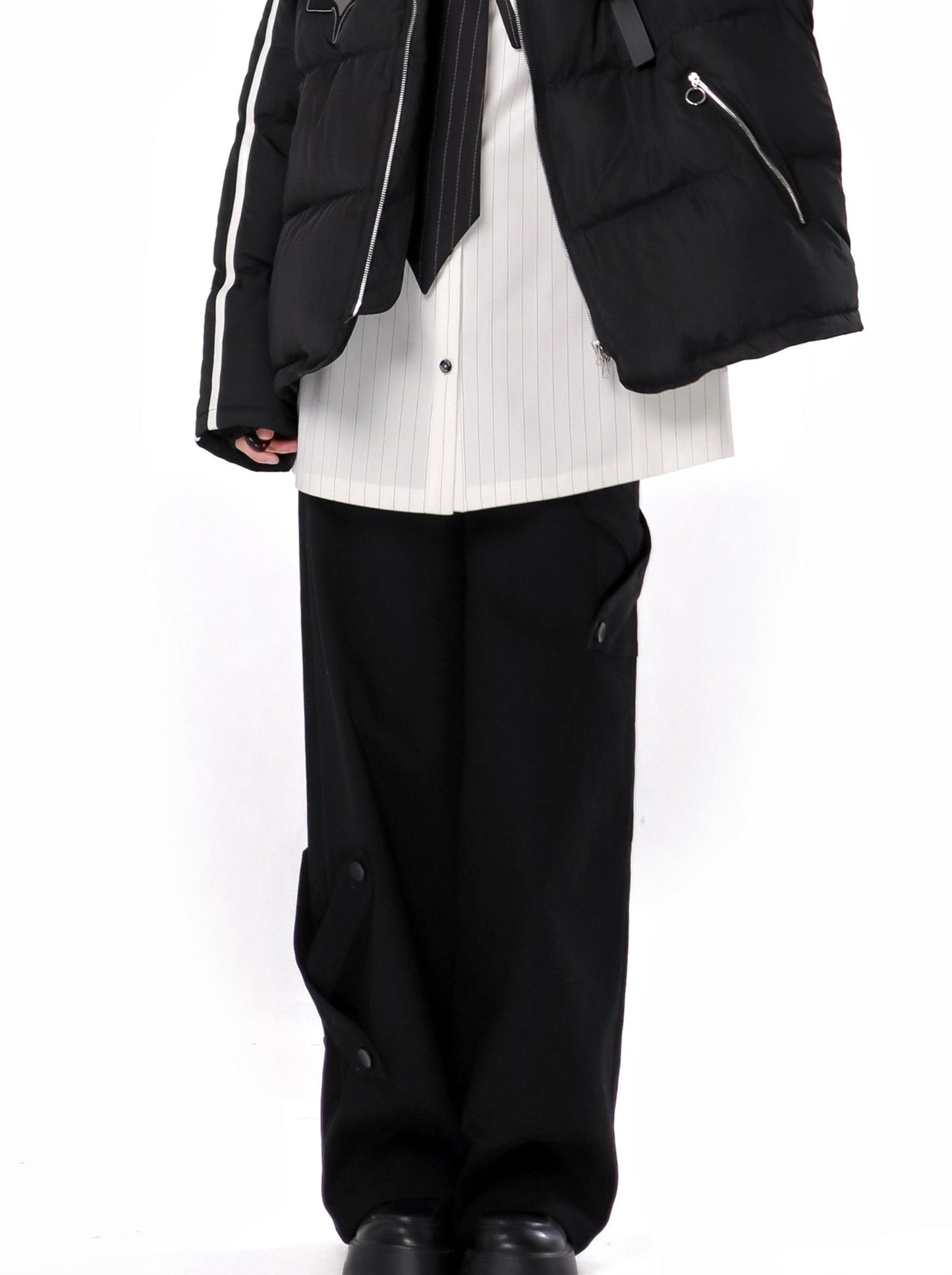 Philosophy Black White College Cotton Jacket Striped Shirt Skirt Design Suit