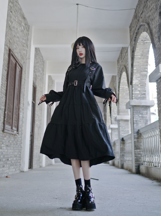 waist mark tiered dress