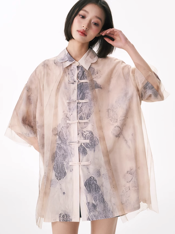 Chai Nashiri & Sheer Layered Shirt Tops