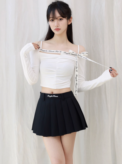 Logo Ribbon Strap Tight Tops