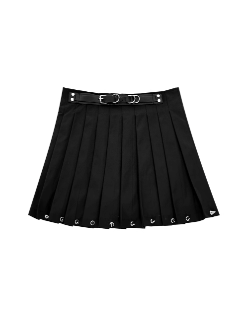 punk rivet pleated skirt