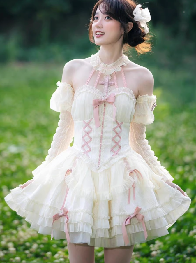 choker neck dress design Sharp Collar Dress