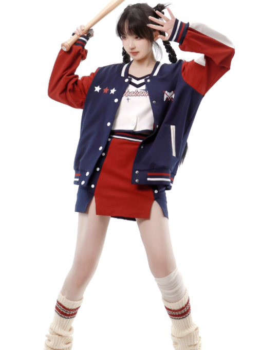 American short jacket + long jacket + T -shirt + camisole + skirt pants + skirt