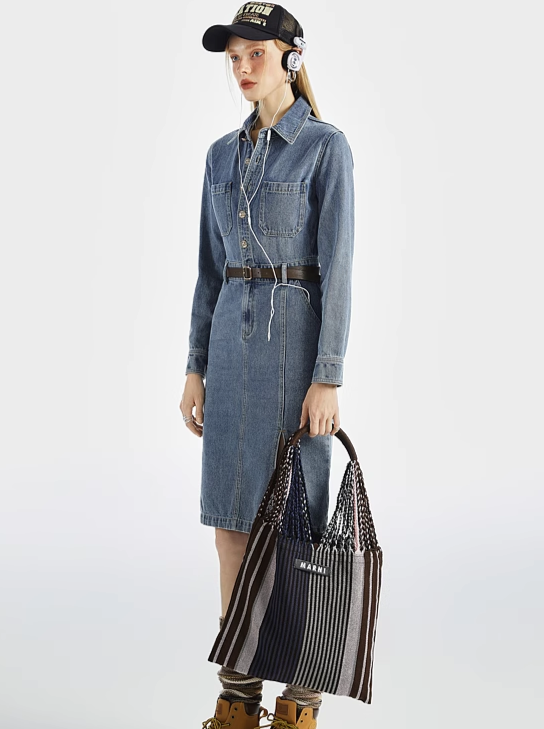 Retro Tight Denim Dress Belchic Retro Tight Denim Dress Belchic