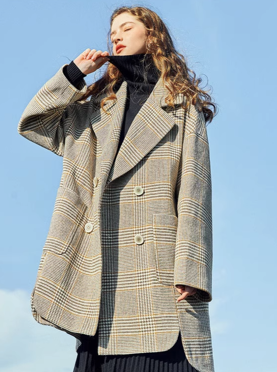 Middle Retro Wool Coat