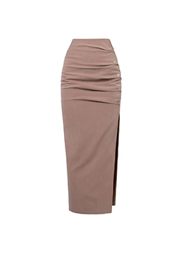 Slit Middle Hip Hug Long Skirt